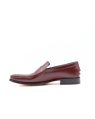 Tods Mens Burgundy Bordeaux Red Ruched Leather Mocassino Loafer Shoe