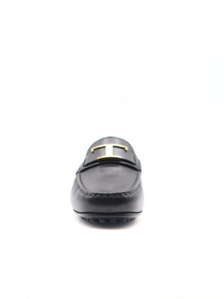 Tods Mens Black Gommino Driver Shoe with T Strap