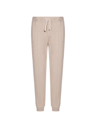 Brunello Cucinelli New Mens Cashmere Beige Joggers