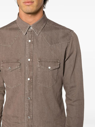 Tom Ford Mens Button Down in Burgundy