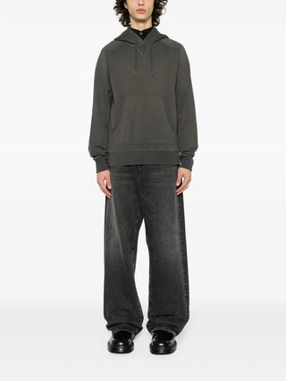 Tom Ford Mens 100% Cotton Dark Grey Logo Hoodie