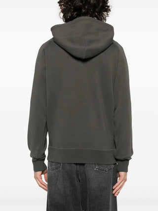 Tom Ford Mens 100% Cotton Dark Grey Logo Hoodie