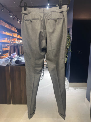 Tom Ford Men’s Dark Grey Wool Pants With Side Adjusters