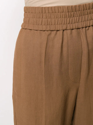 Brunello Cucinelli Womens Beige Viscose & Linen Trousers