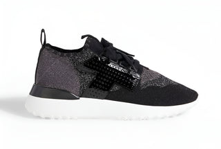 Tod’s Metallic stretch-knit sneakers