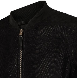 Tom Ford Mens Wave Jacquard Bomber Jacket in Black