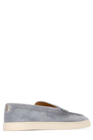 Brunello Cucinelli Slip-On Penny Loafers in Medium Grey