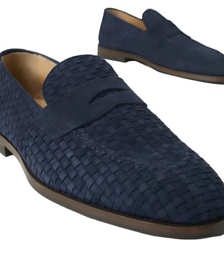 Brunello Cucinelli Navy Woven Loafer