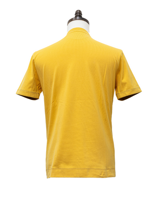 Brunello Cucinelli Mens New Solid Yellow Crew Neck Cotton Tee Shirt