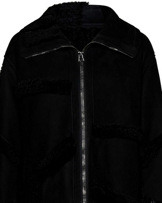 Tom Ford Womens Patchwork Shearling Coat In Black