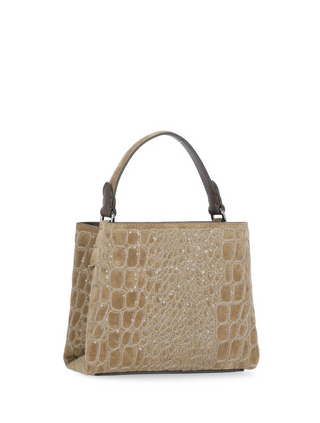 Brunello Cucinelli Women's Mini Croc Embroidered Bag In New Ice