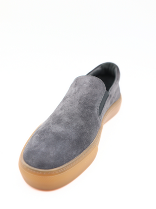 Tods Mens Suede Grey Rubber Sole Slip On Espadrille Shoe