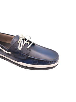 Tods Men's Light Baltic Blue White Trim Leather Marlin Hyannisport Loafers