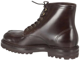 Brunello Cucinelli Lace-Up Round-Toe Ankle Boots In Dark Brown