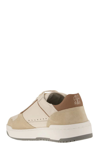 Brunello Cucinelli Panelled Low-top sneakers in White/Beige