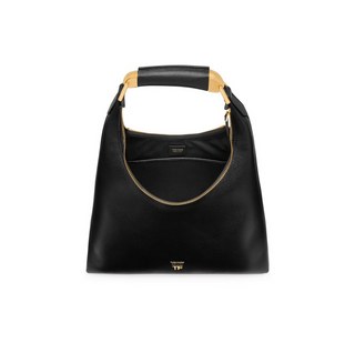 Tom Ford Womens Grain Leather large Hobo Bag In Black