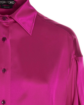 Tom Ford Womens Silk Satin Shirt In Pink