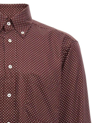 Tom Ford Mens Polka Dot Shirt in Red