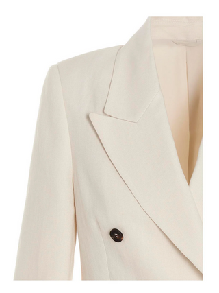 Brunello Cucinelli Women's Double Breasted Long Sleeved Blazer In Panna