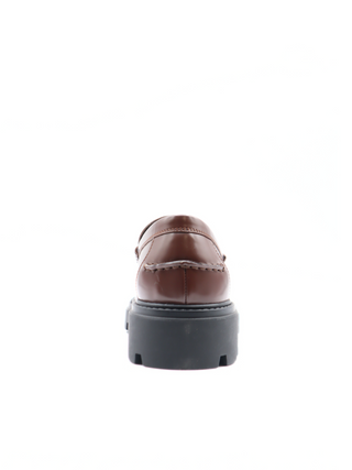 Tods Mens Brown Leather Mocassin Loafer with Green Brown Inner Houndstooth Pattern