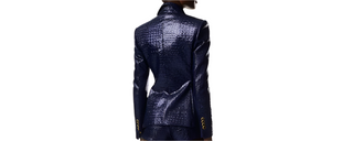 Tom Ford Womens Croc Embossed Jacket In Blue