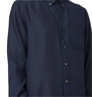 Tom Ford Mens Button Up Cotton Shirt in Navy