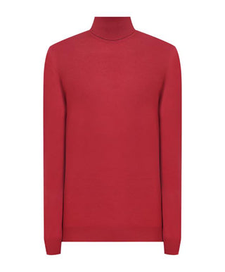 Brunello Cucinelli Mens Turtleneck Knit Sweater in Red