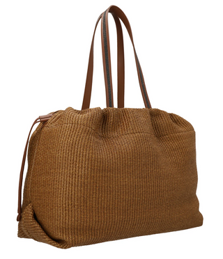 Brunello Cucinelli Women's Drawstring Tote Bag In Farro