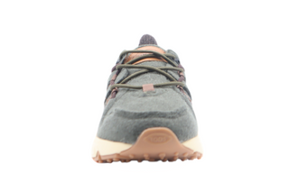 Tods Mens Green Black Brown Felt Lace Up Sport Sneaker Shoe
