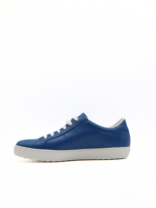 Tods Mens Baltic Blue Cassetta Sneaker Shoe with White Laces