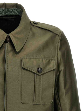 Tom Ford Mens Faille Jacket in Green