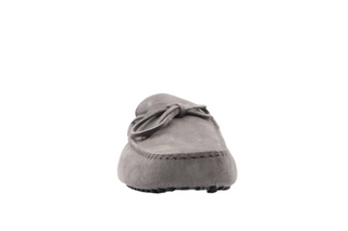 Tods Mens Grey Suede Laccetto Gommino Driver Shoe