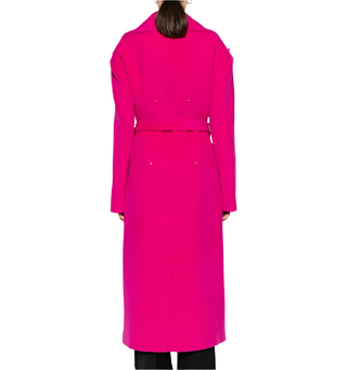 Tom Ford Womens Faux Fur Belted Coat In Pink