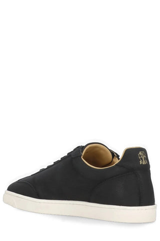 Brunello Cucinelli Logo Embossed Low-Top Sneakers in Black