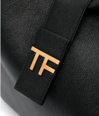 Tom Ford Womens Logo Leather Hobo Bag In Black