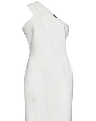 Tom Ford Womens One-Shoulder Chalk-Colored Evening Dress  In White