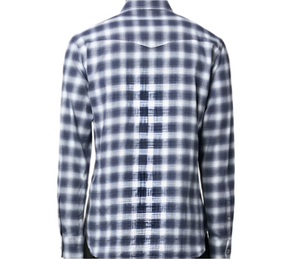 Tom Ford Mens Plaid Blue 100% Cotton Casual Shirt