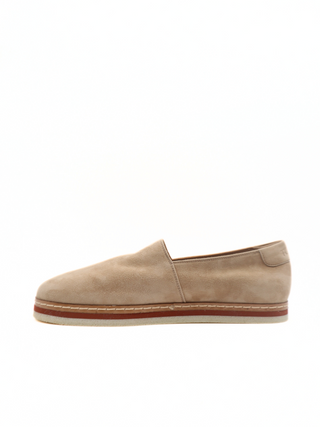 Tods Mens Light Brown Biscotti Suede Espadrille Shoe