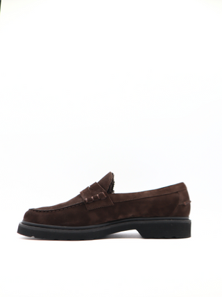 Tods Mens Brown Suede Loafer Inside Shearling Fur Mocassin Shoe