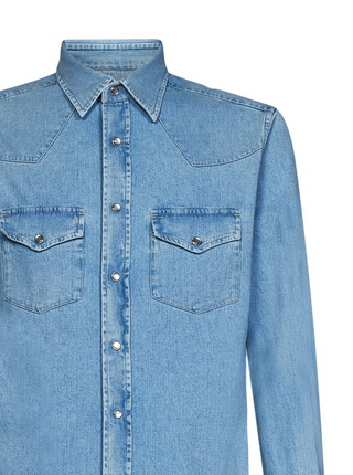 Tom Ford Mens Cotton Button Down Shirt in Blue