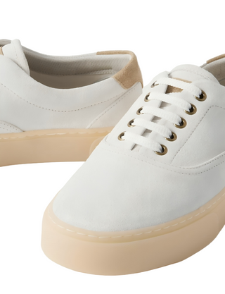 Brunello Cucinelli Men’s Low-Top Suede White Sneakers