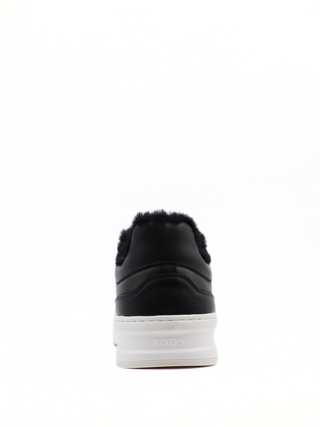 Tods Mens Black Lace Up Sneaker Shoe with Inner Fur