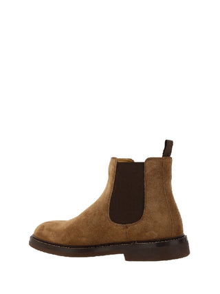 Brunello Cucinelli Mens Chelsea Brown Suede Boots