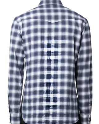 Tom Ford Mens Plaid Blue 100% Cotton Casual Shirt