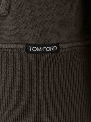 Tom Ford Mens Cotton Logo Hoodie in Gray