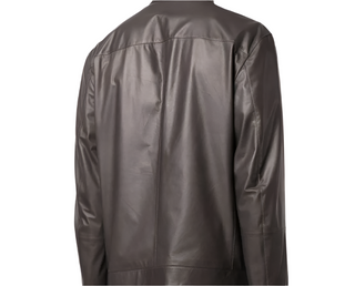 Brunello Cucinelli Mens Leather Zip Up Brown Jacket