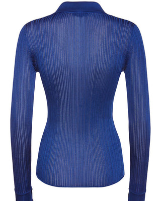 Tom Ford Womens Blue Button Up Blouse