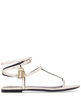 Tom Ford Womens Leather Flat Sandals In White