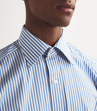Tom Ford Men’s 100% Cotton Light Blue Striped Button Down Dress Shirt