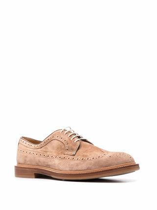 Brunello Cucinelli Mens Perforated Detailed Brogues in Brown